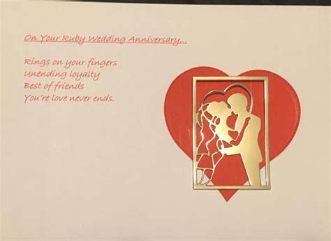 Wedding T Ruby Wedding Anniversary Poem On Canvas Personalised