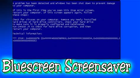 Windows Bluescreen Screensaver Youtube