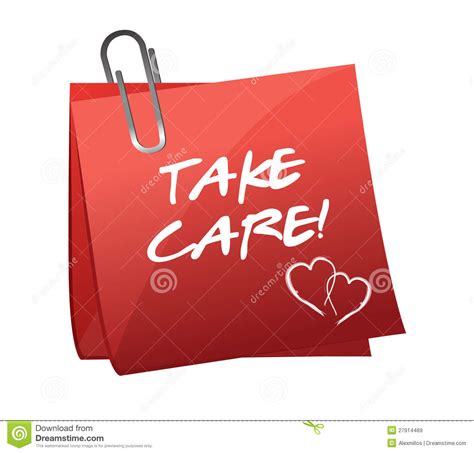 Take Care Message On A Post It Royalty Free Stock Images