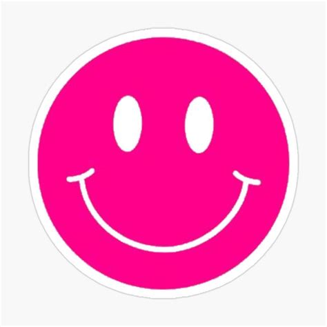 Hot Pink Smiley Face Sticker By Averydavis In 2022 Smiley Face Face