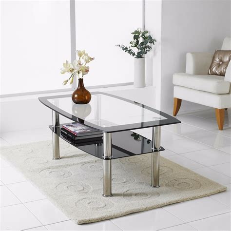 Heather ann creations bresson coffee table. Modern Rectangle Oval Glass & Chrome Living Room Coffee ...