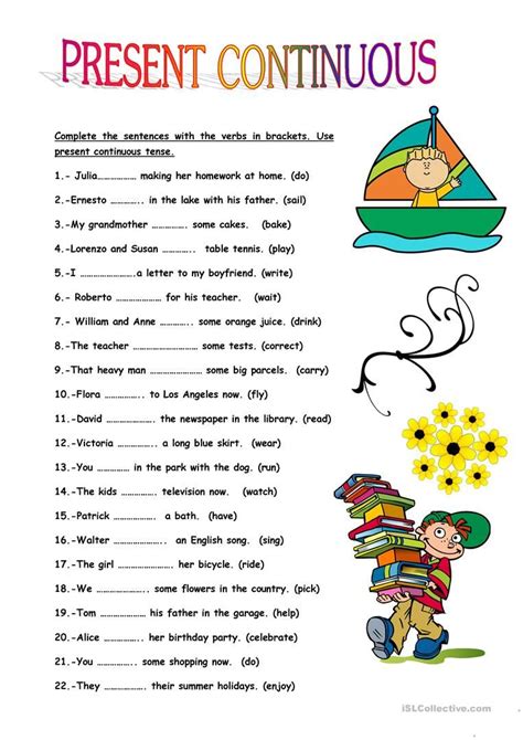 Present And Past Continuous Tense Exercises For Class 4 Arthur Hurst