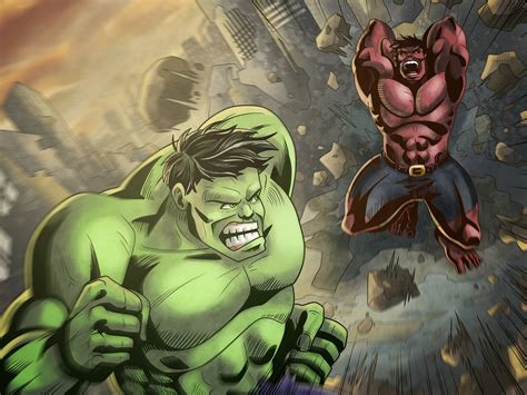 Artstation Hulk Versus Red Hulk