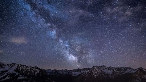 2048x1152 Mountains Night Sky 2048x1152 Resolution Hd 4k Wallpapers