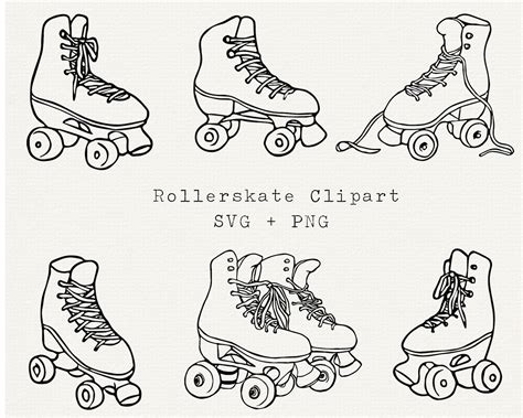 Vintage Roller Skate Clip Art Roller Skates Svg Roller Skate Clipart