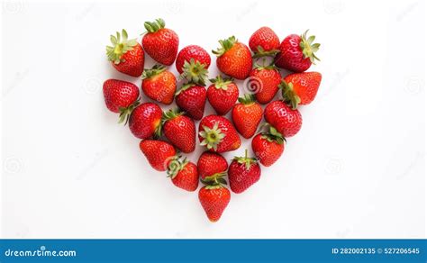 Fresh Red Heart Shaped Strawberry Ai Generated Stock Illustration