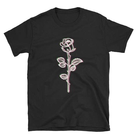 Single Rose Trippy Rose Vaporwave Style T Shirt Single Rose Style