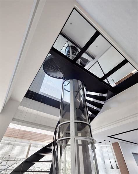 Multi Level Spiral Staircase Glass Elevator6 Idesignarch Interior