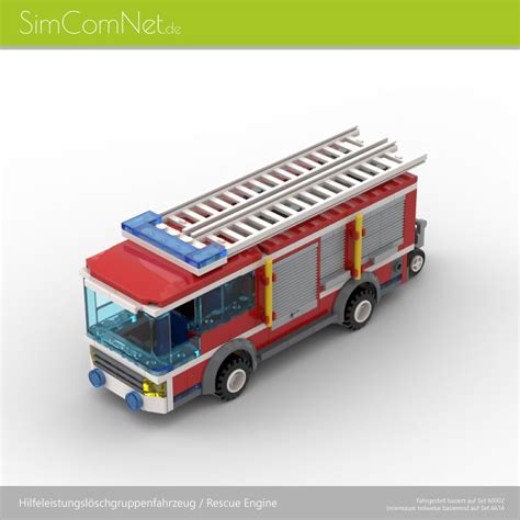 Lego Moc 60002 Based Fire Truck Rescue Engine By Simcomnet