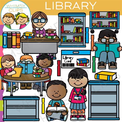 School Library Clip Art Images And Illustrations Whimsy