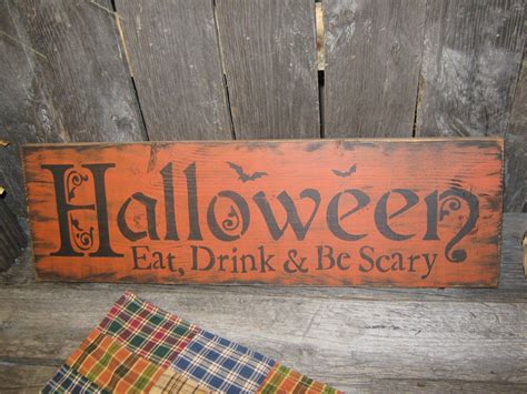 Primitive Large Holiday Wooden Hand Painted Halloween Salem Witch Sign