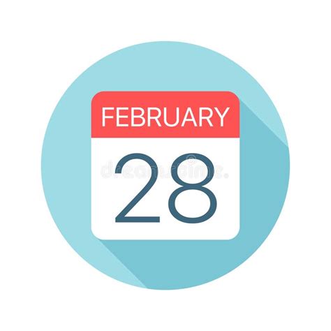 February 28 Calendar Icon Vector Illustration Of One Day Of Month