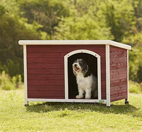 Buy Heritage Deluxe Wooden Dog Kennel House Outdoor Home Slanted Felt