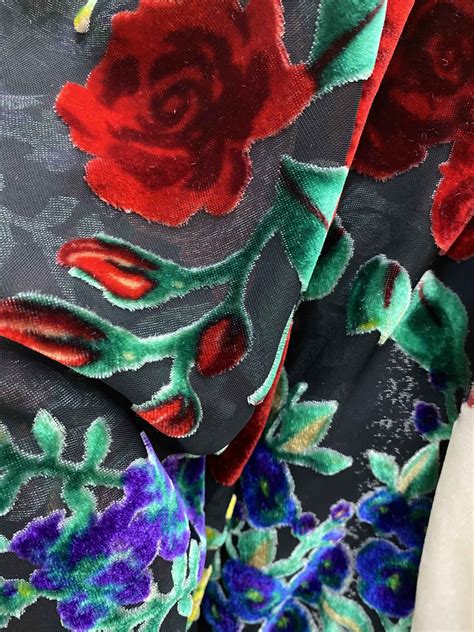 Red Rose Velvet Fabric By The Yard Clearance Velvet Fabric By Etsy Uk