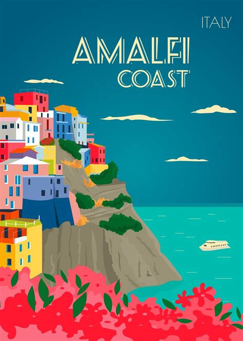Amalfi Coast Italy Poster By Metal Art Displate