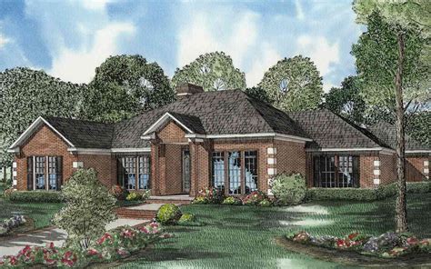 One Level Traditional Brick House Plan 59640nd Architectural