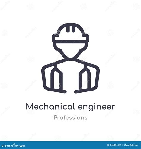 Mechanical Engineer Outline Icon Isolated Line Vector Illustration
