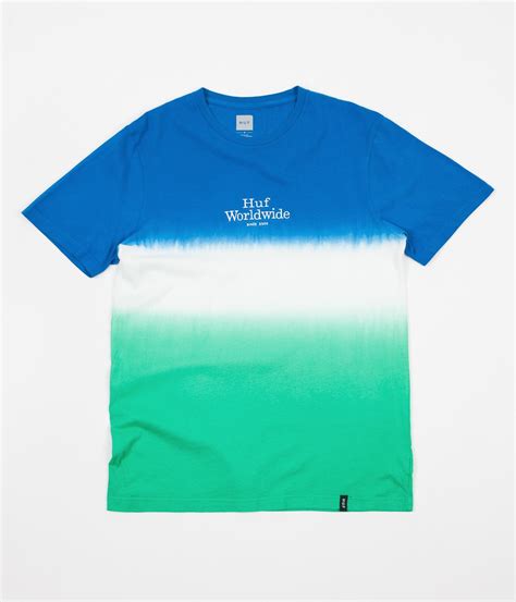 Huf Garment Dip Dye T Shirt Blue Dip Dye T Shirts Dip Dyed