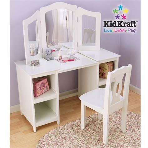 It can also make getting ready in the mornings easier and make your bathroom feel finished. KidKraft Deluxe Wood Makeup Vanity Table with Chair and ...