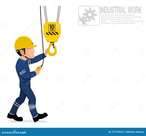 A Worker Is Operating Electrical Crane Stock Vector Illustration Of