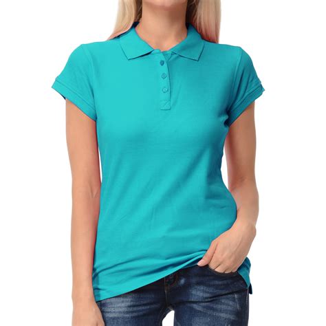 Basico Basico Turquoise Polo Collared Shirts For Women 100 Cotton