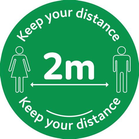 2m Keep Your Distance Circular Floor Decal Copy