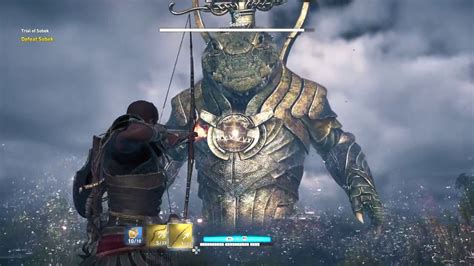 Assassin S Creed Origins Sobek Max Level Boss Fight Trial Of Gods