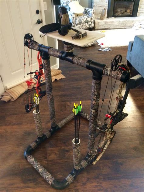 Pvc Bow Rack Camp Duct Tape Finish Crossbow Hunting Bow Rack