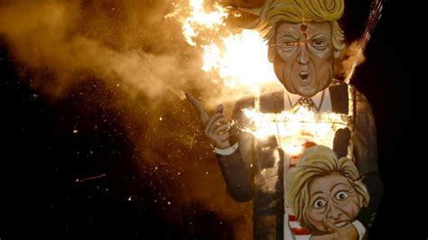 Giant Donald Trump Effigy Burns In Uk Bonfire Newshub