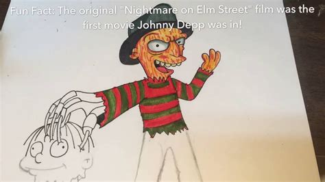 Drawing Freddy Krueger As A Simpsons Character Youtube