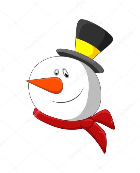 Happy Snowman Face With Hat Stock Illustration By ©baavli 61235705