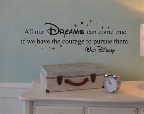 All Our Dreams Can Come True If Quote Disney Wall Decal Vinyl Etsy