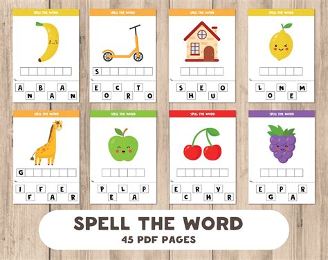 Spell The Word Preschool Worksheets Toddler Busy Book Quiet Etsy