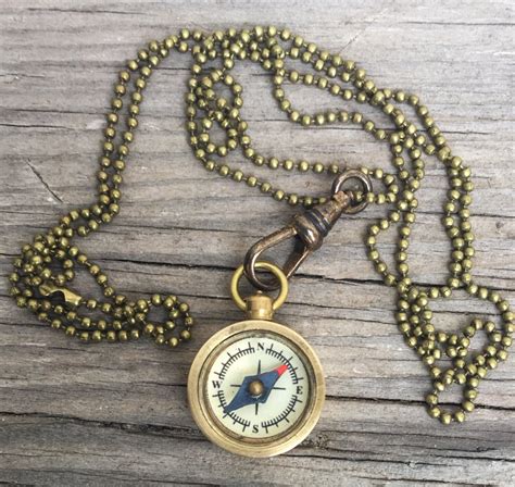 Working Compass Necklace W Bronze Ball Chain Bulk Options Etsy