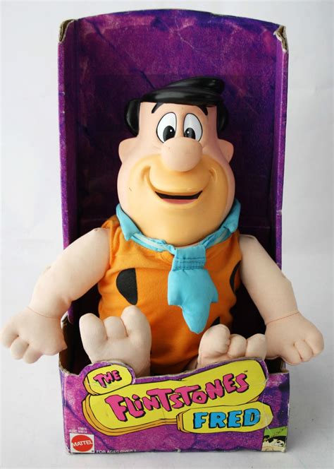 Rare Vintage 1993 Flintstones Fred Plush Soft Doll Vinyl Head Mattel
