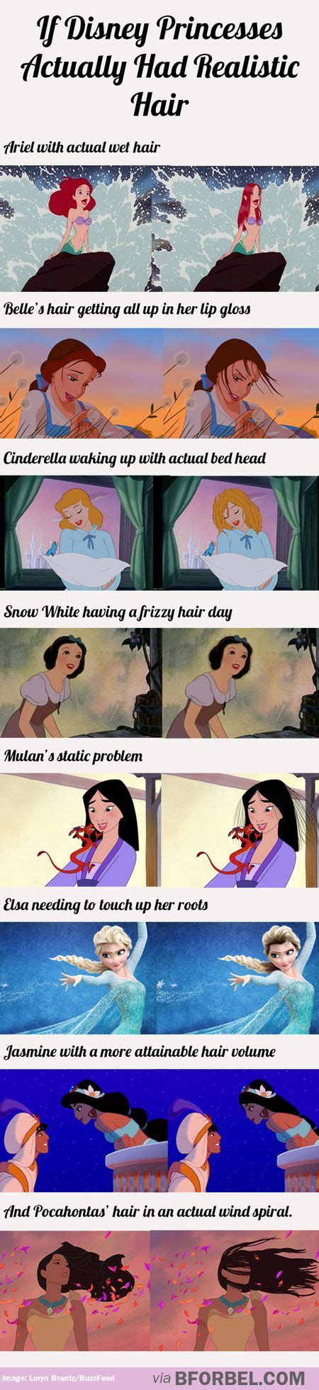 If Disney Princesses Actually Had Realistic Hair This Is Too Amazing