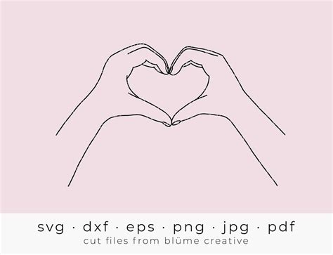 Hand Hearts Svg Best Friends Bff Hand Hearts Outline Etsy