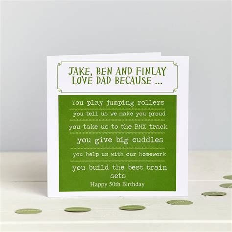 Personalised Reasons I Love My Dad Card By Spotty N Stripy