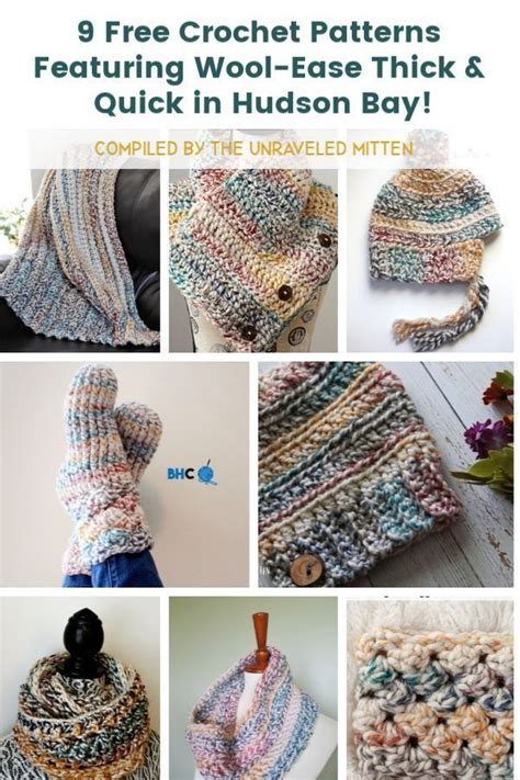 9 Wool Ease Thick And Quick Crochet Patterns In The Hudson Bay Color