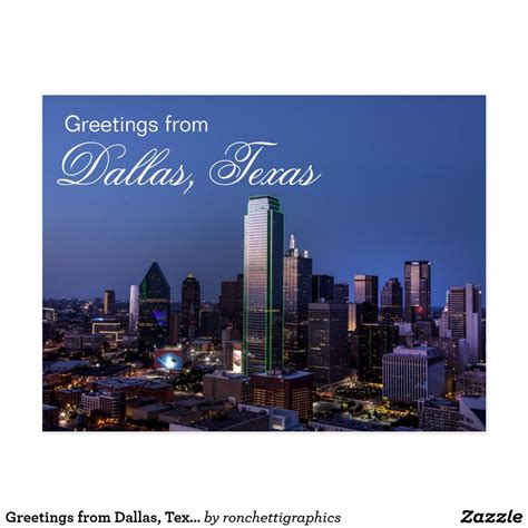 Greetings From Dallas Texas Postcard Zazzle Postcard Greetings