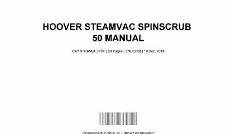 hoover spinscrub 50 user manual