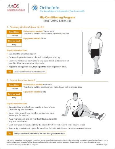 Hip Rehabilitation Exercises Orthoinfo Aaos