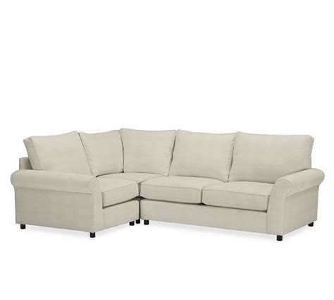 Pb Comfort Roll Arm Upholstered 3 Piece Sectional Upholstered