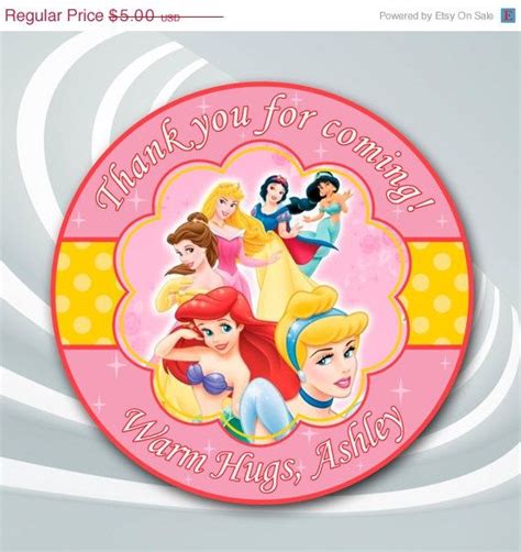 On Sale 40 Disney Princess Tags Disney Princess Thank You Sticker