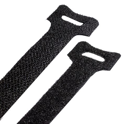 Velcro Straps Black 200mm Long X 19mm Wide 100 Pack Kt Cables