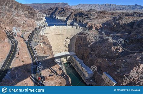 Aerial View Of The Hoover Dam At Lake Mead In Arizona Editorial Stock
