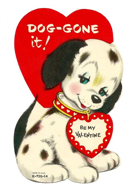 Vintage Valentine Card Dog Gone It Be My Valentine Made In Usa