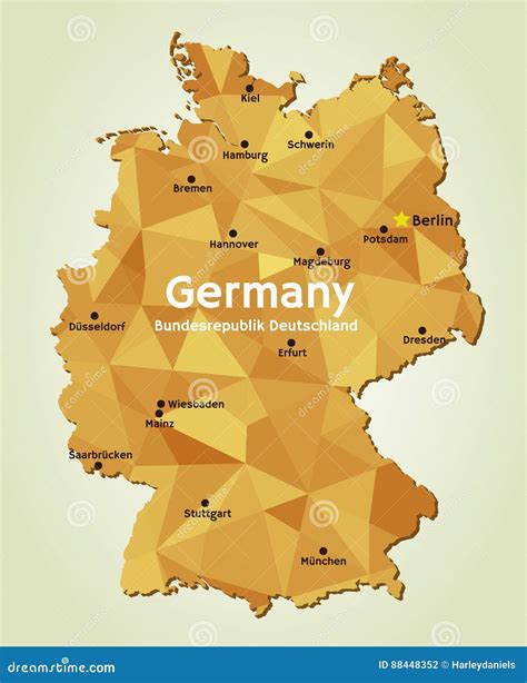 Mapa De Alemania Bundesrepublik Deutschland Stock De Ilustración