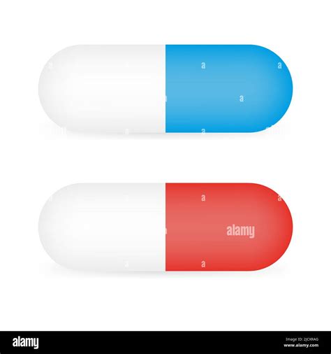 Red And Blue Template Pills Capsules Isolated Ready For Your Design
