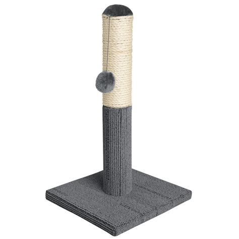 Grey Cat Scratch Pole With Carpet